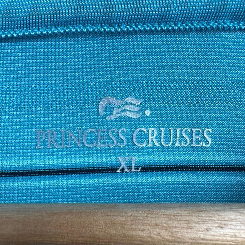 Princess Cruises Shirt Mens Extra Large XL Polo Blue Striped Lightweight Casual - Picture 5 of 9